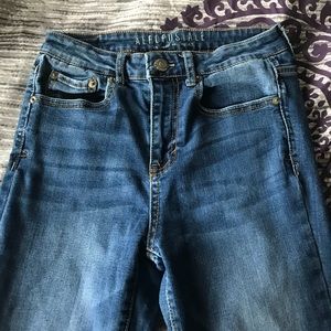 High Waisted Blue Skinny Jeans